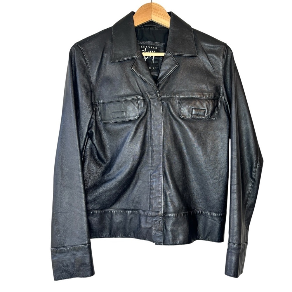 Gipsy by Mauritius Vintage 90's Black Short Moto‎ Style Leather Jacket Size M